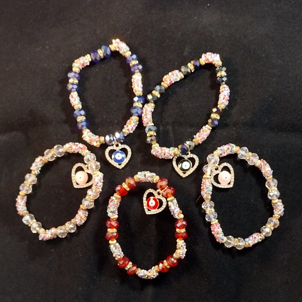 Evil Eye Heart Bracelet for Girls